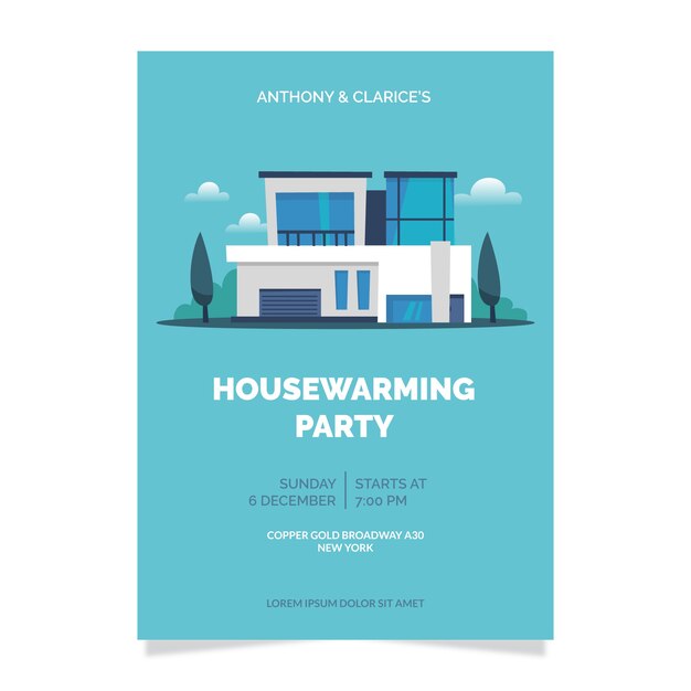 Housewarming party invitation template