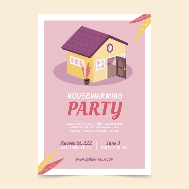 Housewarming party invitation template