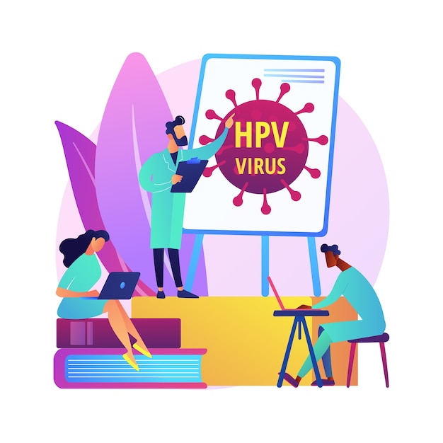 Free Vector hpv education programs abstract concept  illustration. hpv awareness programs, human papillomavirus explained, health education, online consultation, virus information abstract metaphor.