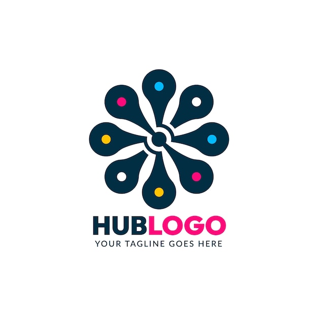 Free vector hub logo design template