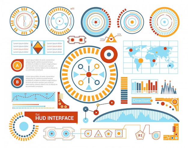 Free Vector hud interface flat illustration