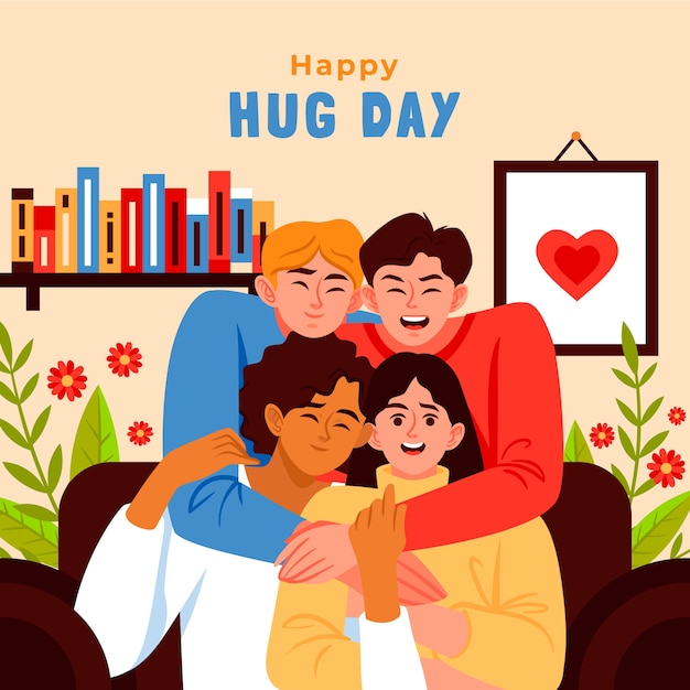 Hug day illustration