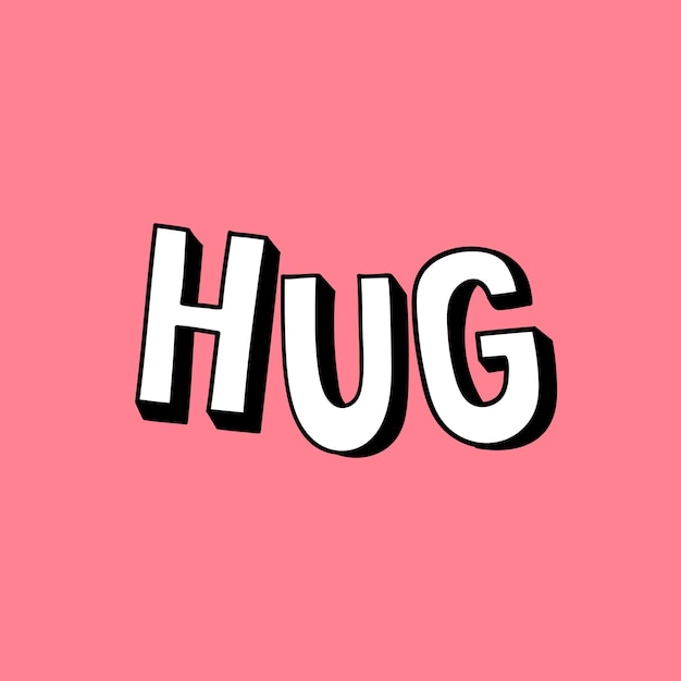 Hug text in comic style