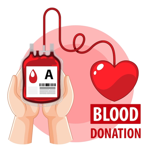 Human blood donate on white background