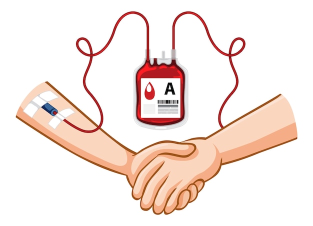 Human blood donate on white background