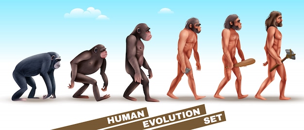 Free Vector human evolution characters set