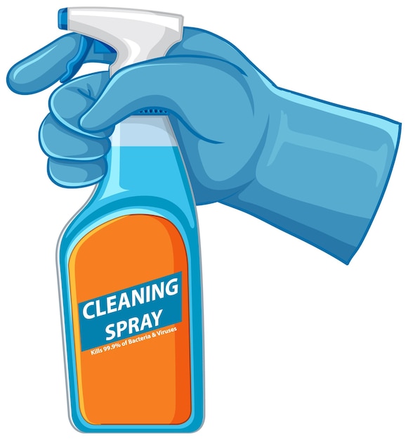 Free Vector human hand holding cleaning spay