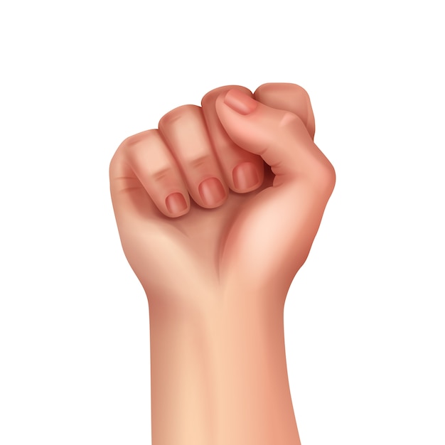 Free vector human hand with fingers clenched into fist