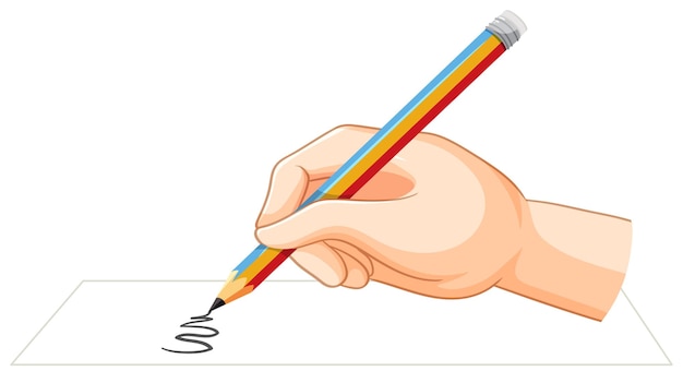 Free Vector human hand with pencil drawing doodle