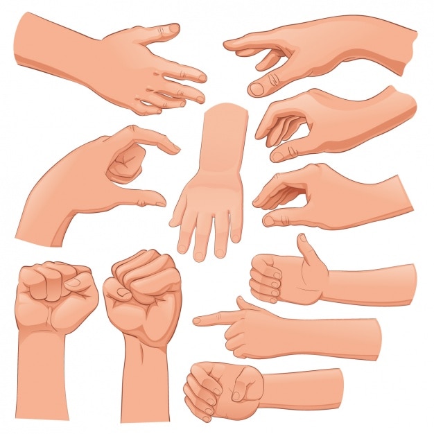 Human hands set