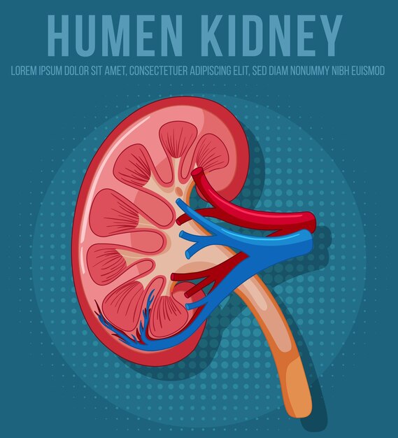 Human internal organ with kidney