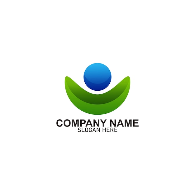 human logo company gradient vector