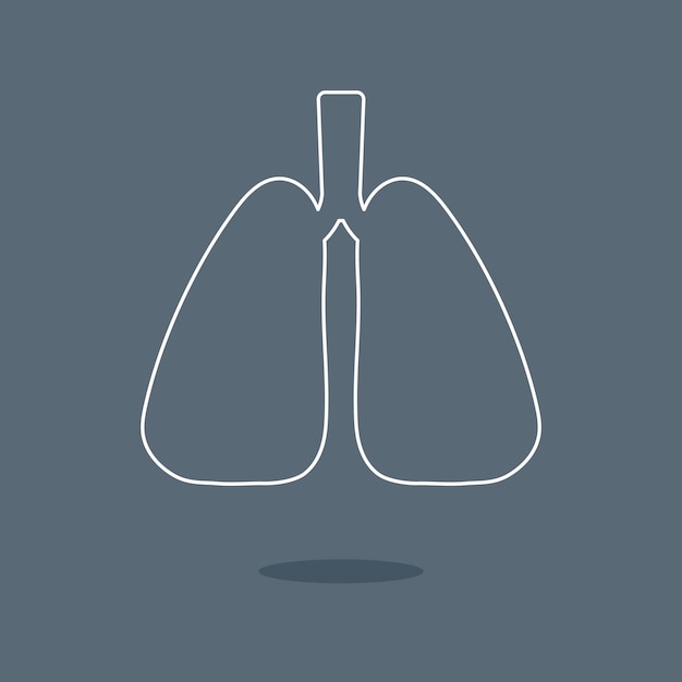 Human organ lung medical icon vector