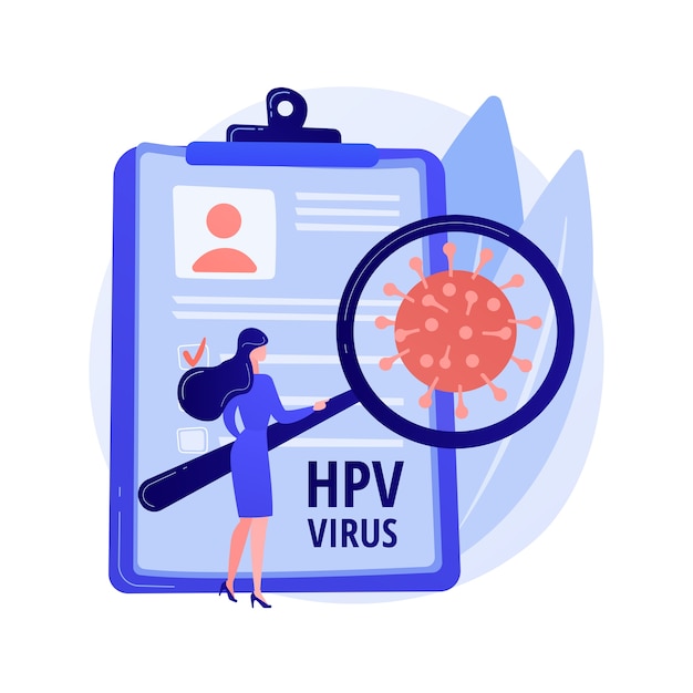 Free Vector human papillomavirus hpv abstract concept vector illustration. hpv infection development, skin-to-skin viral infection, human papillomavirus, cervical cancer early diagnostics abstract metaphor.