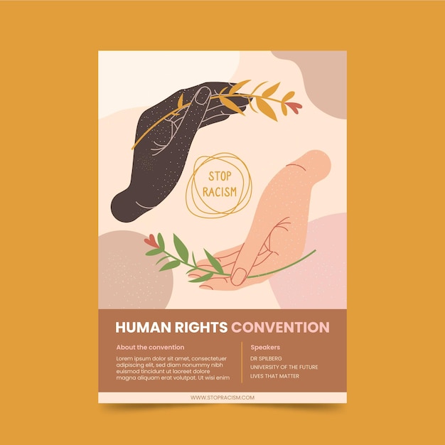 Free vector human rights flyer template