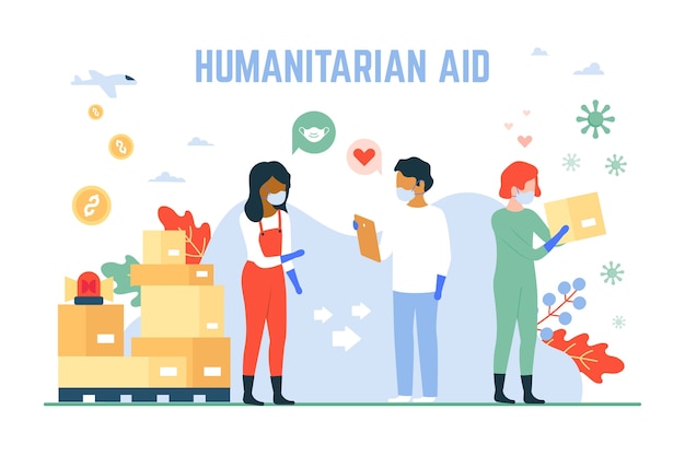 Free Vector humanitarian aid coronavirus concept