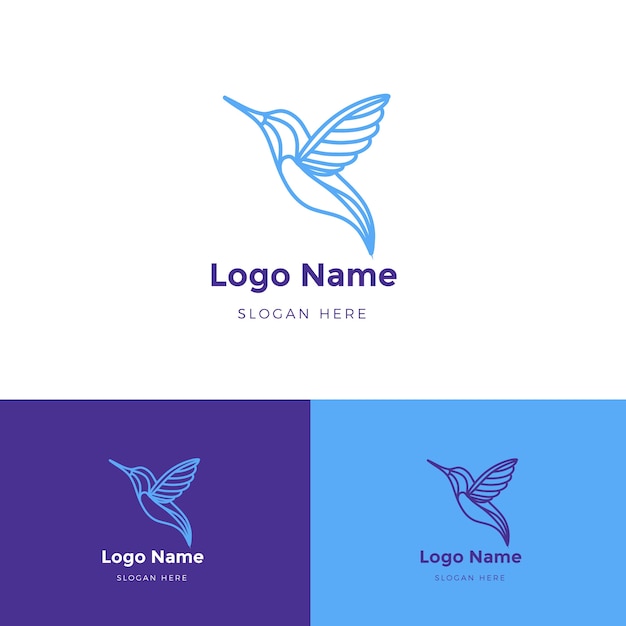 Free vector hummingbird  logo template