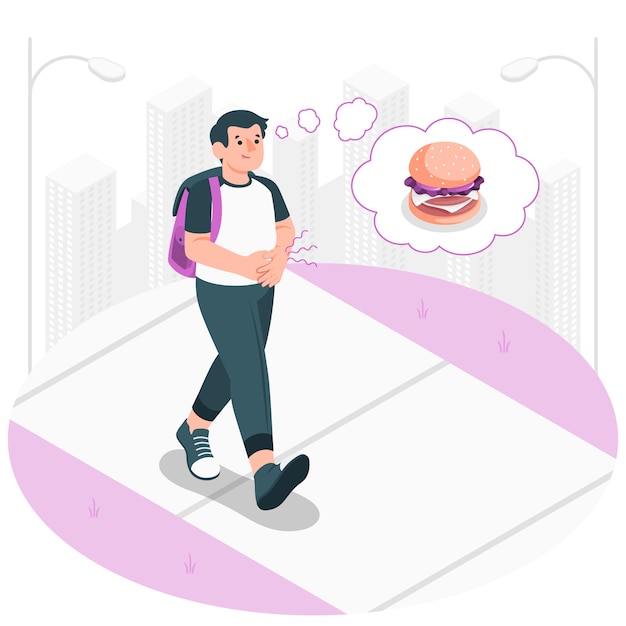 Free Vector hungry man concept illustration