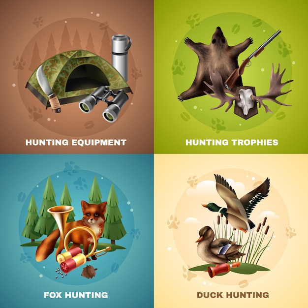 Free Vector hunting design concept