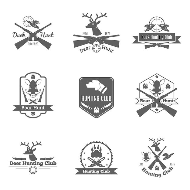 Free Vector hunting label set