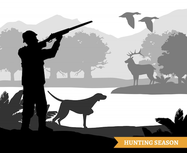 Hunting Silhouette Illustration