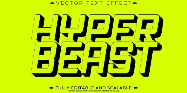 Free vector hype editable text effect editable poster and trendy text style