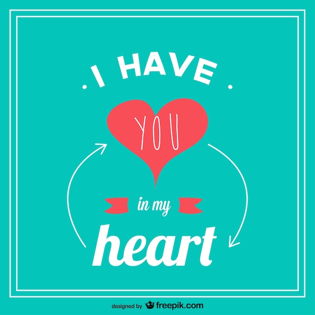 Free Vector i have you in my heart card