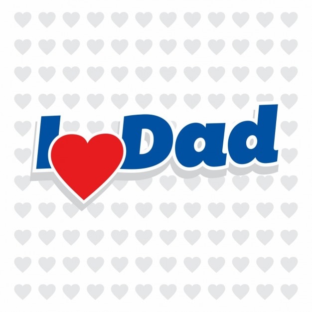 Free Vector "i love dad " on a hearts background