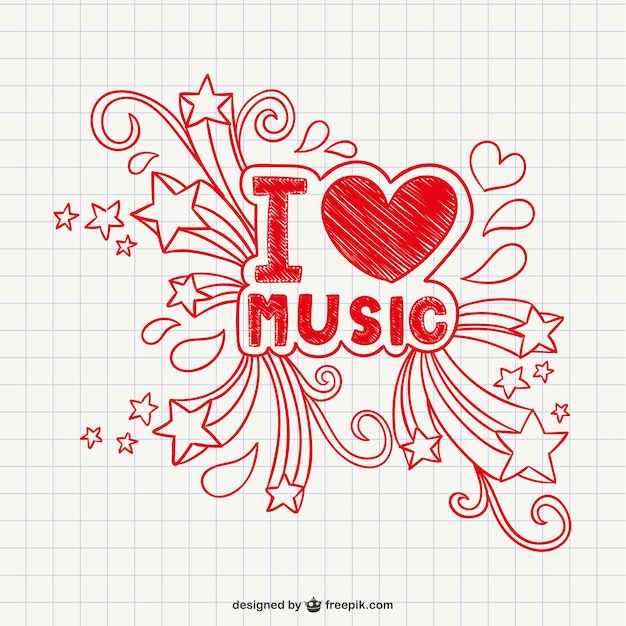 I love music vector