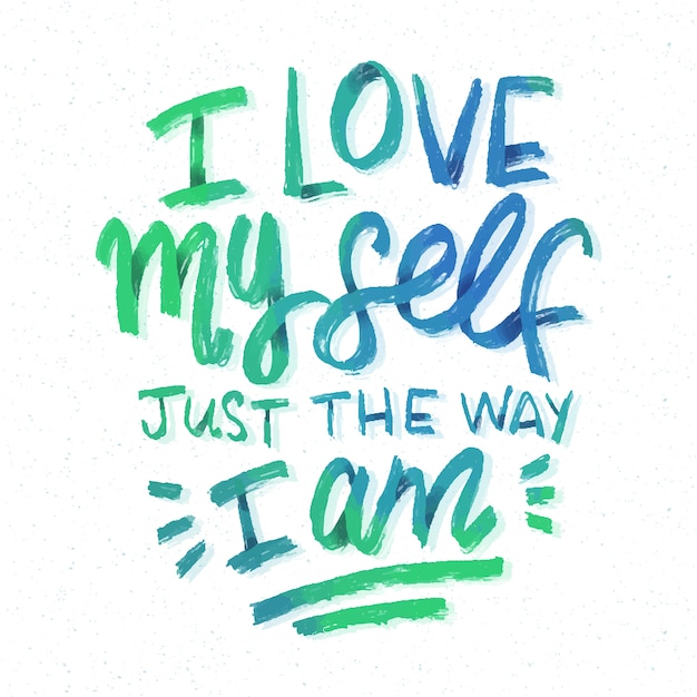 Free Vector i love myself self-love lettering