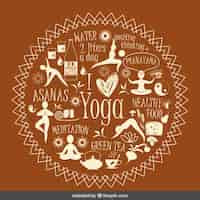 Free vector i love yoga illustration