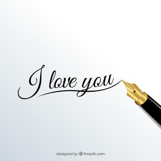 Free Vector i love you calligraphy