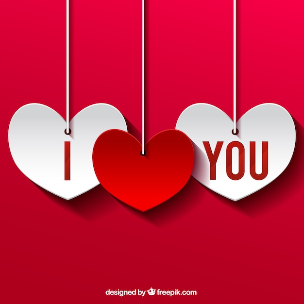 Free vector i love you cutout hearts