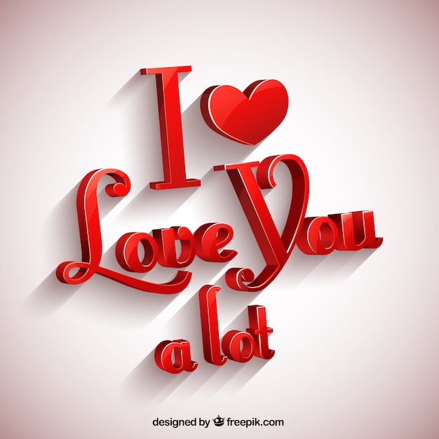 Free Vector i love you a lot greeting card