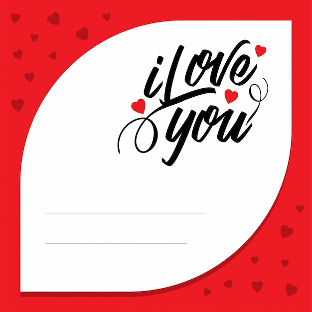 I love you with red pattern background