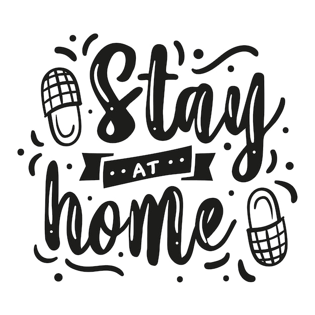 Free Vector i stay at home lettering