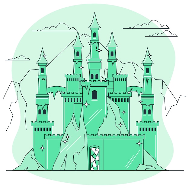 Free vector ice castle concept illustration