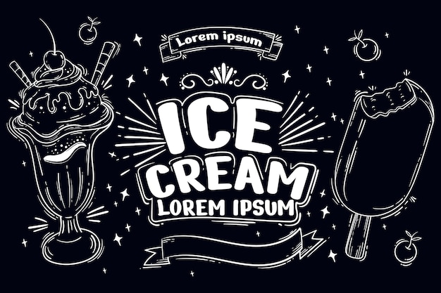 Ice cream blackboard background