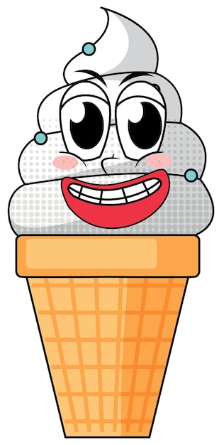 Free Vector ice cream cartoon character on white background