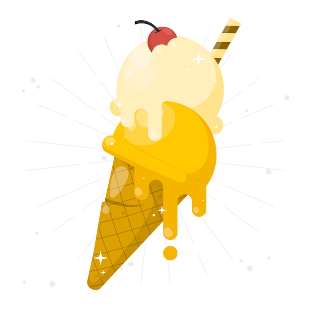 Free Vector ice  cream cone concept illustration