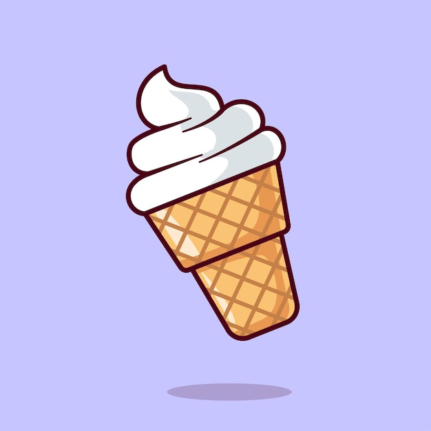 Free Vector ice cream cone floating cartoon vector icon illustration sweet food icon isolated flat vector