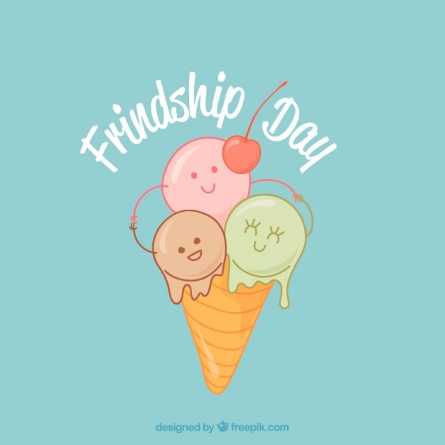 Free Vector ice cream, friendship day