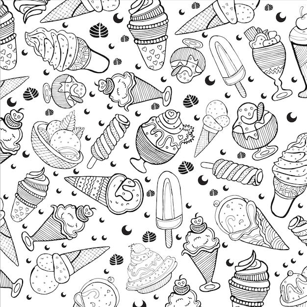 Free Vector ice cream pattern background