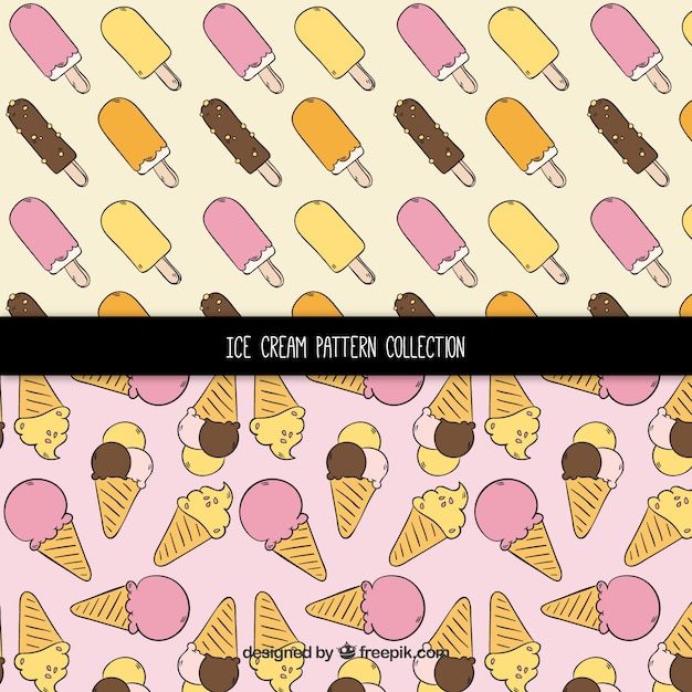 Free Vector ice cream pattern collection