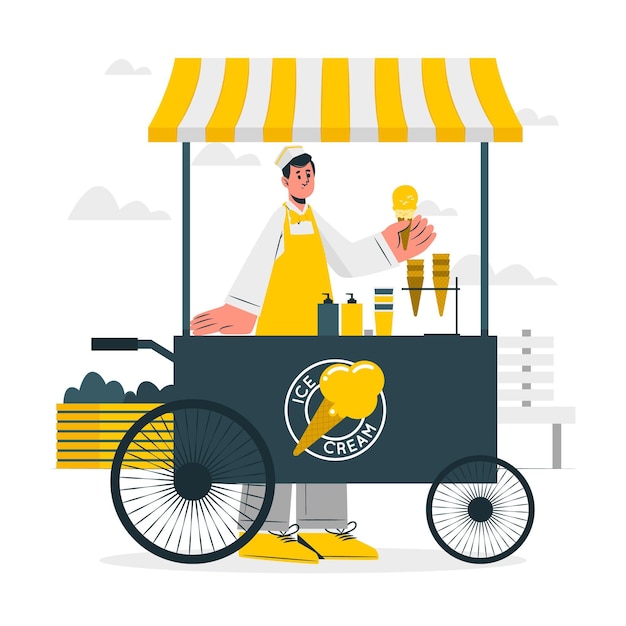 Ice cream seller concept illustration