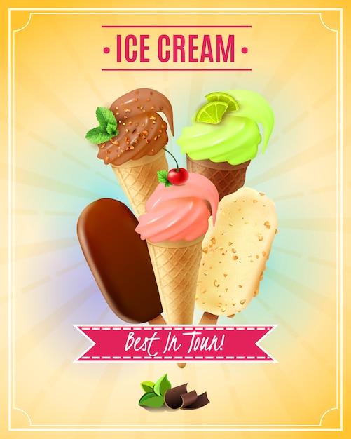 Free vector ice cream vector illustration