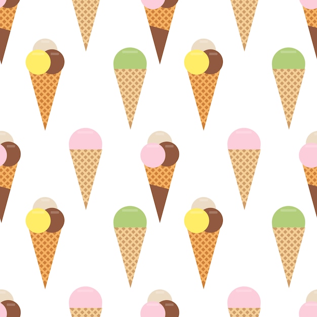 Free Vector ice creams pattern design