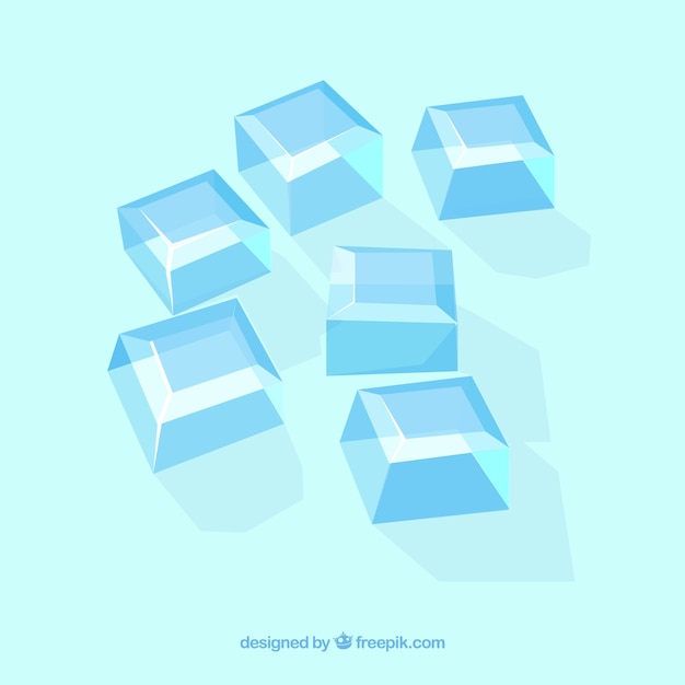 Free Vector ice cube collection with flat deisgn