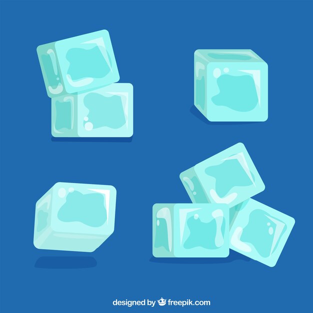 Ice cube collection with flat deisgn