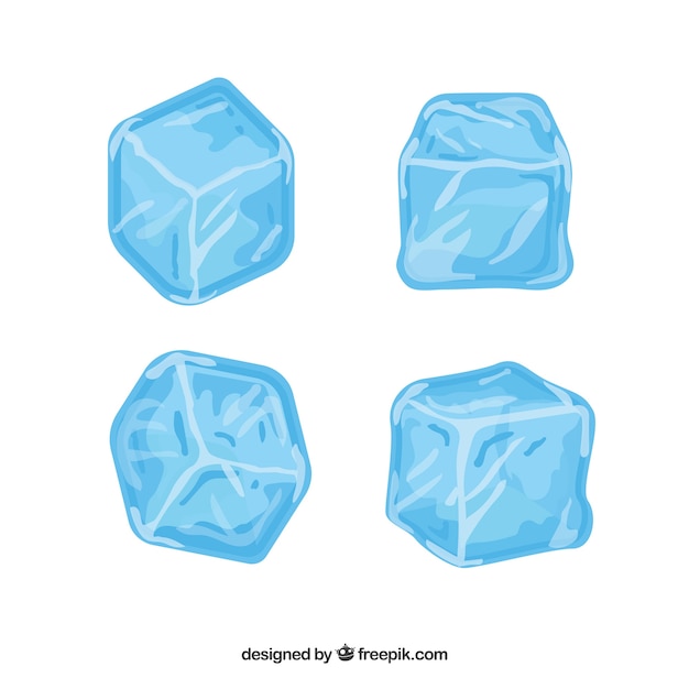 Free Vector ice cube collection with flat deisgn